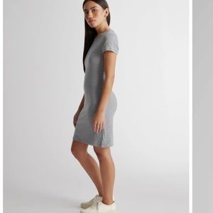 LOU & GREY tee mini dress heathered pattern scoop neck fun layering piece NWT M